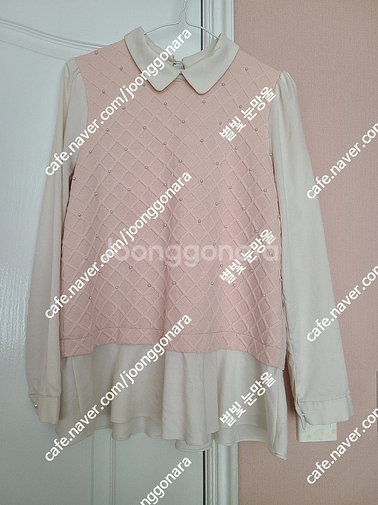 SOOS 수스 핑크 진주 블라우스 판매--0