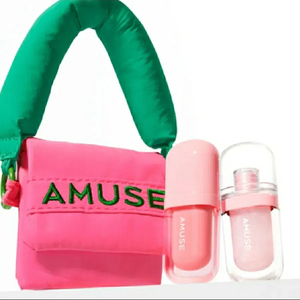 [미개봉 새상품]어뮤즈 AMUSE 미니백 세트(베베 틴트+립 풀러+미니 백)