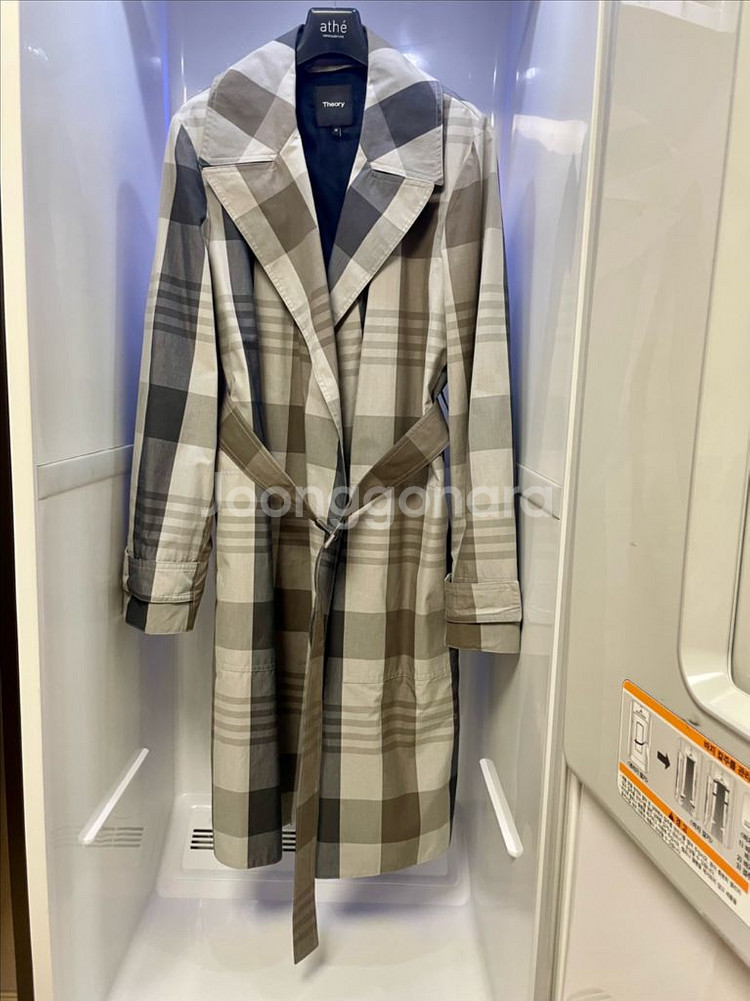 띠어리(Theory) 트렌치 체크코트 m사이즈-가격내림--0