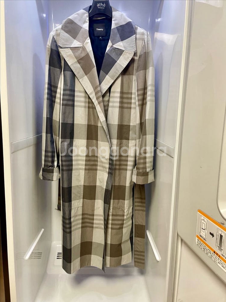 띠어리(Theory) 트렌치 체크코트 m사이즈-가격내림--3