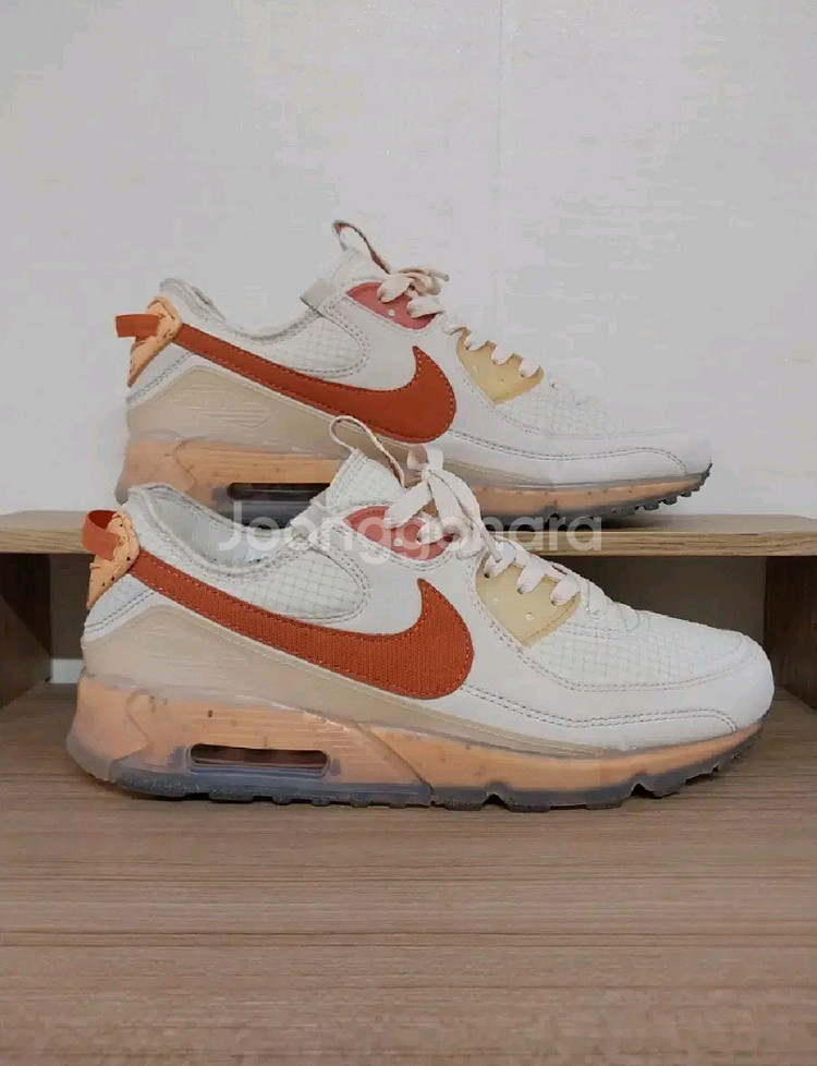 남성 나이키 에어맥스 90 테라스케이프 퓨얼오렌지 운동화 (285)--4