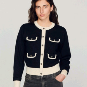 산드로 투톤 가디건 배색 (마쥬 랑방 마인 타임)