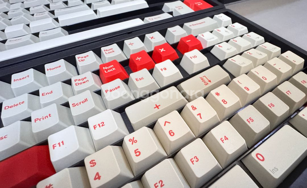 일당오 레드얼럿 Red Alert 커스텀 키캡 세트 PBT 한영각인 레트로--0