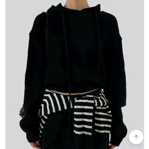 어텀 코이 후드 니트 - 블랙