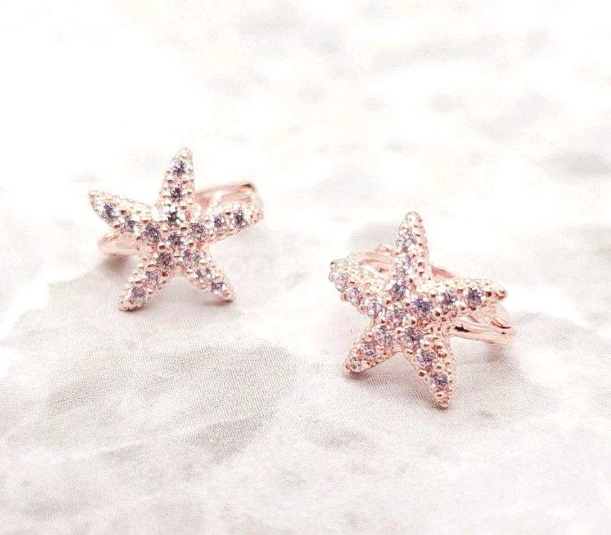 14k 로즈골드 별모양 귀걸이(한쌍)--3