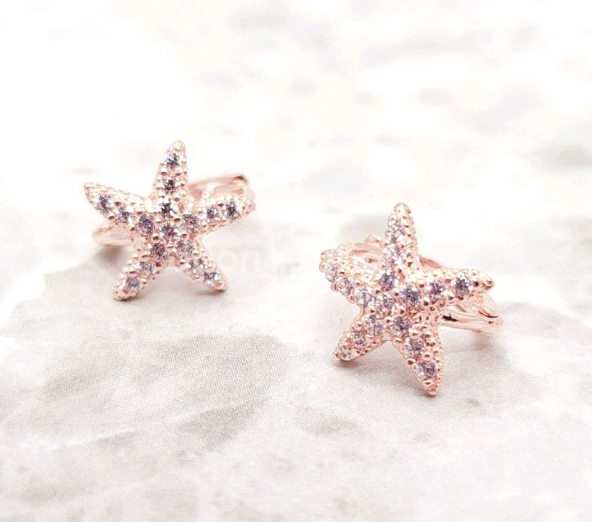 14k 로즈골드 별모양 귀걸이(한쌍)--1