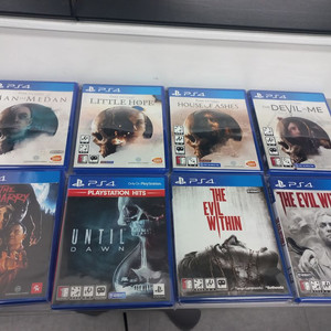 플스4 공포게임 일괄판매(다크픽쳐, 이블위딘, 언틸던, 쿼리)