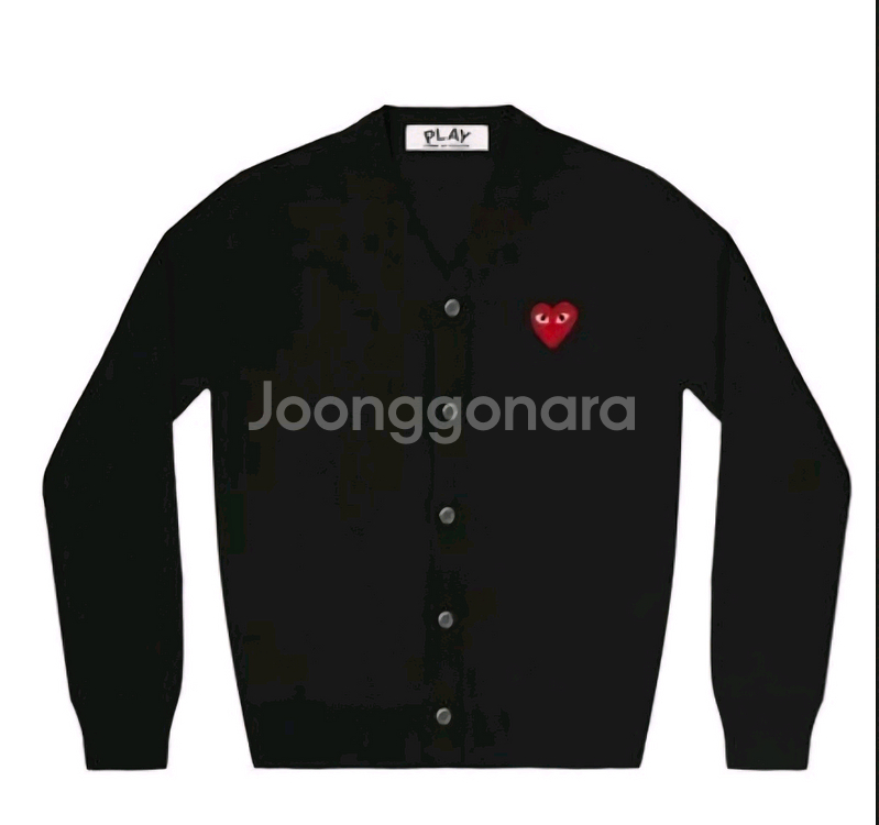 꼼데가르송 플레이 하트 가디건 새상품 택포--2
