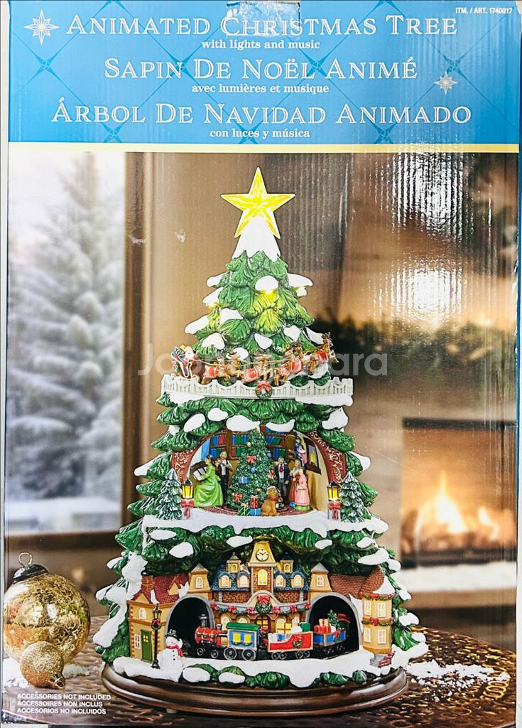 크리스마스 트리 오르골 멜로디 장식--0