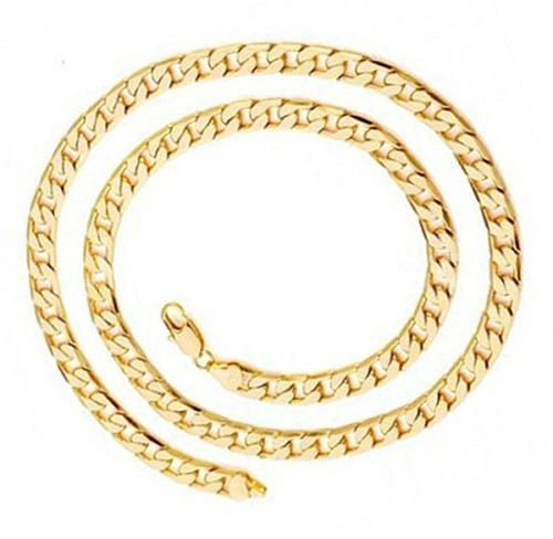 새 18K GF 7mm X 75cm 골드 스테인레스 목걸이--1