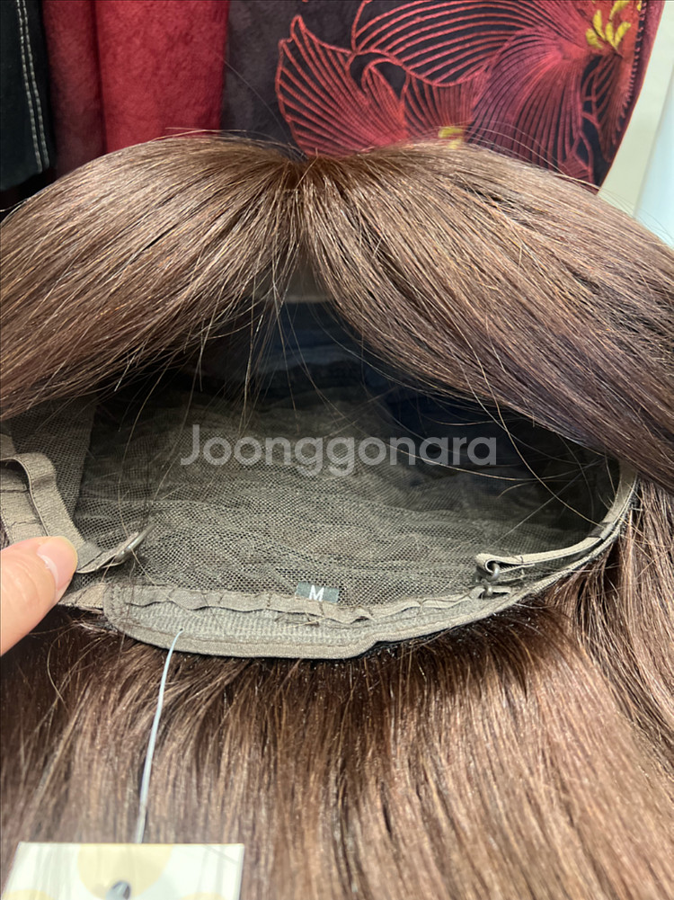 인모100프로 (다크브라운,롱기장)판매합니다 / 인모가발 수제가발 항암--5