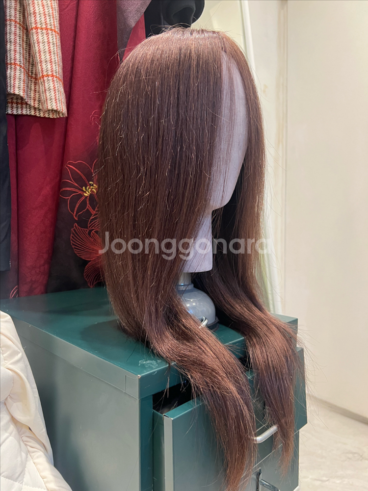 인모100프로 (다크브라운,롱기장)판매합니다 / 인모가발 수제가발 항암--1