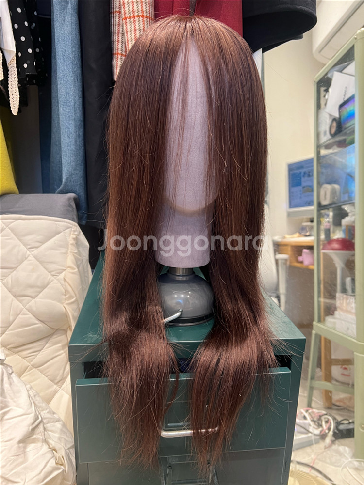 인모100프로 (다크브라운,롱기장)판매합니다 / 인모가발 수제가발 항암--3