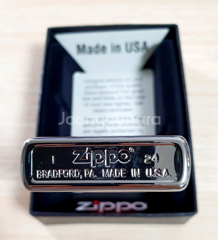 지포 정품 - 레귤러 하이 폴리시 크롬 라이터 - G046--3