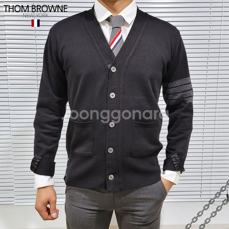 톰브라운 사선완장 베이직 가디건--5