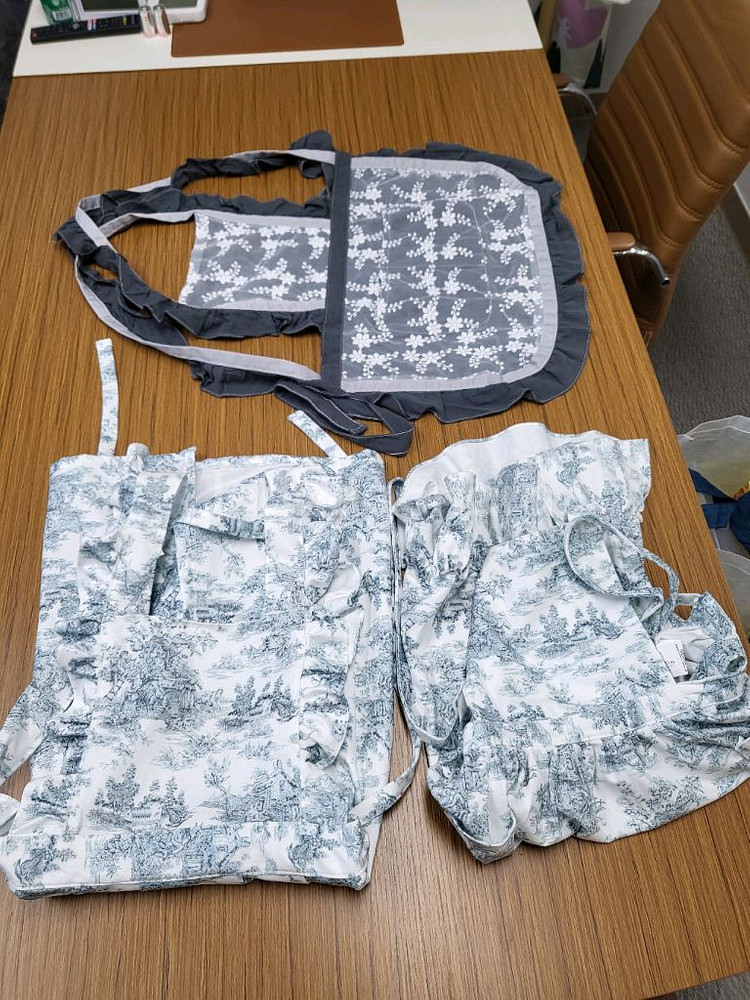 미사용)앞치마 3개 일괄--0