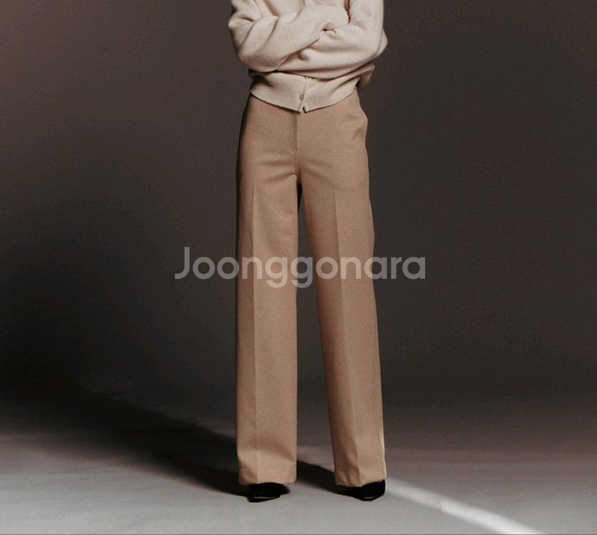 시에 스티치 와이드 트라우저 슬랙스 베이지 S--0