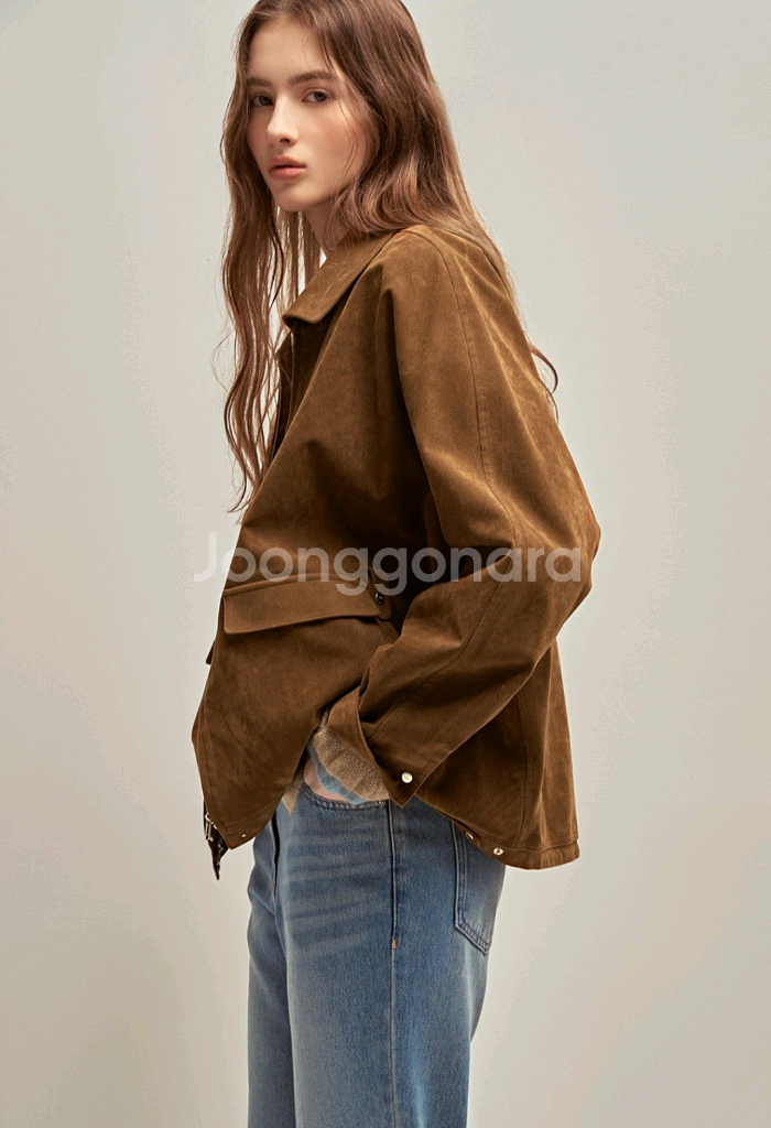 한섬 sjsj 스웨이드 하프자켓--2