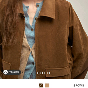 한섬 sjsj 스웨이드 하프자켓