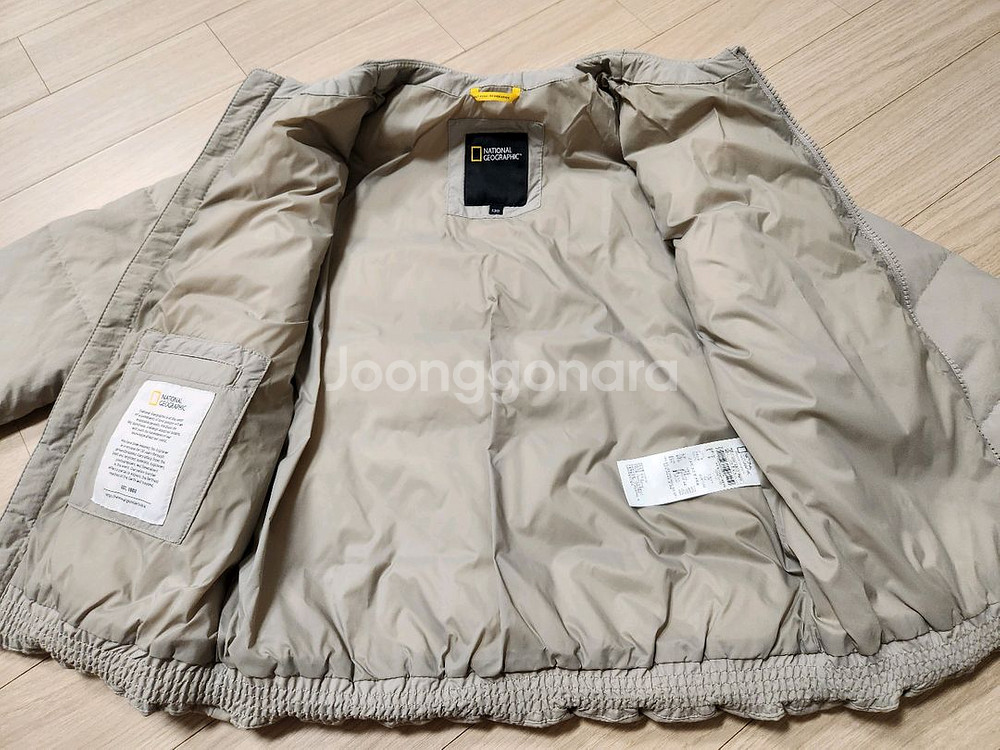 내셔널지오그래픽 키즈 오리털 경량 패딩 130(베이지)--2