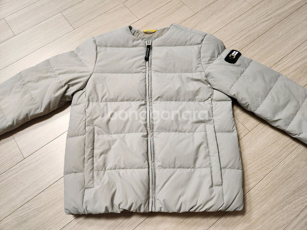 내셔널지오그래픽 키즈 오리털 경량 패딩 130(베이지)--0