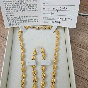 18k 골드 목걸이 귀걸이 세트