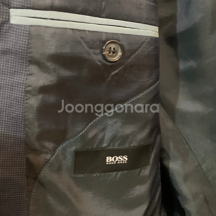 48 L 휴고 보스 체크 블레이저 정장 자켓--4