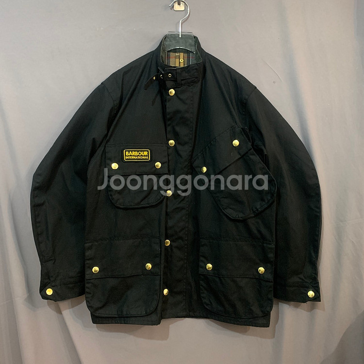 XL BARBOUR 바버 인터네셔널 블랙 왁스 자켓--0