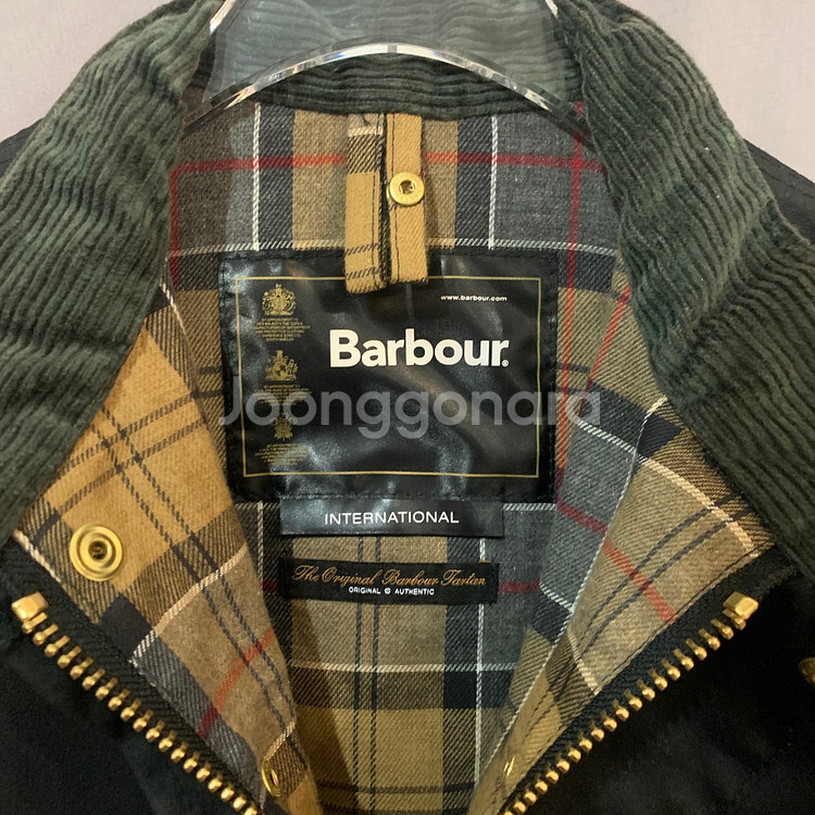 XL BARBOUR 바버 인터네셔널 블랙 왁스 자켓--4