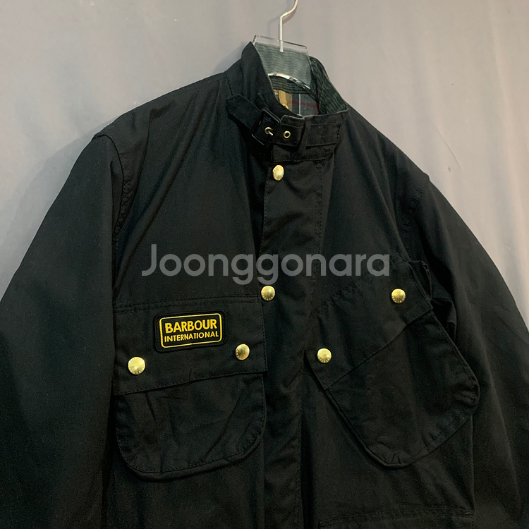 XL BARBOUR 바버 인터네셔널 블랙 왁스 자켓--3