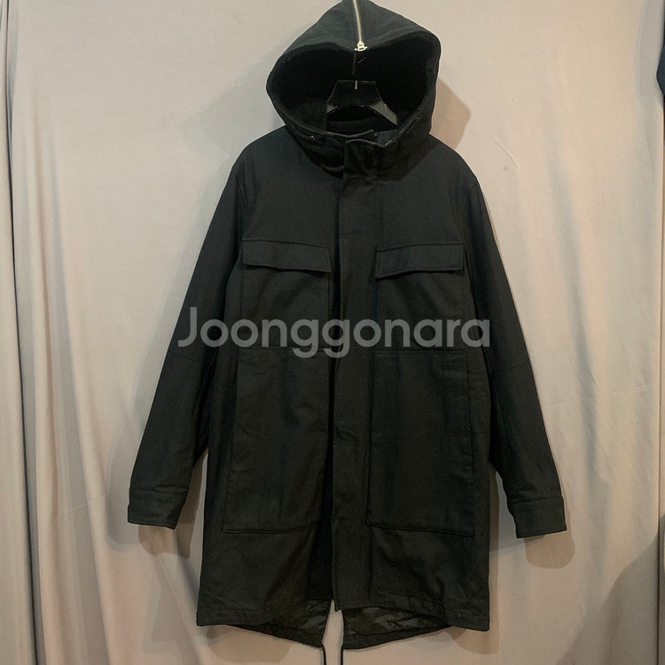 S THEORY 띠어리 모직 울 기모 후드 코트--0