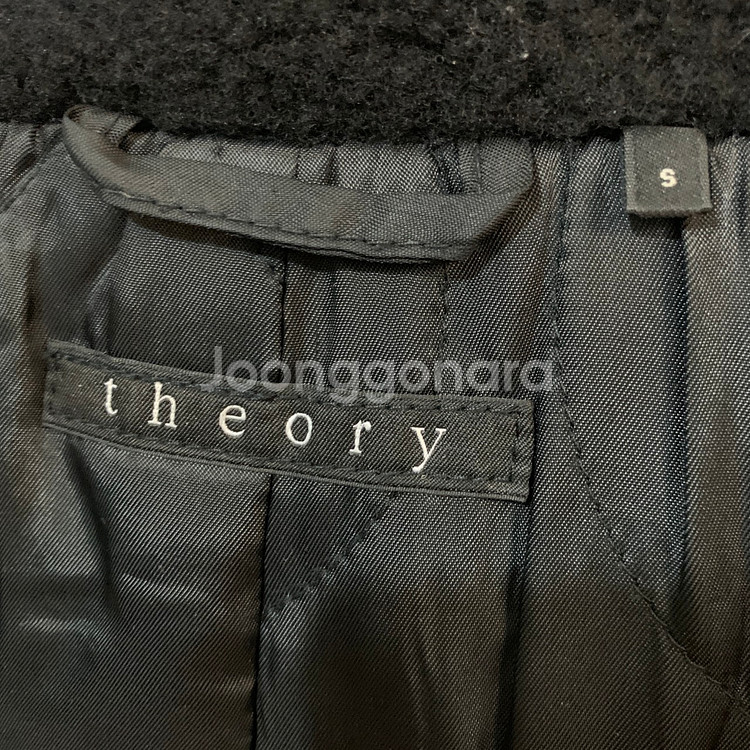 S THEORY 띠어리 모직 울 기모 후드 코트--4