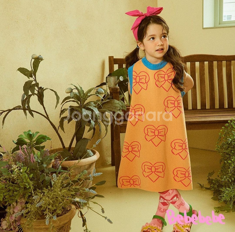 베베베베 리본 니트 원피스 M--1