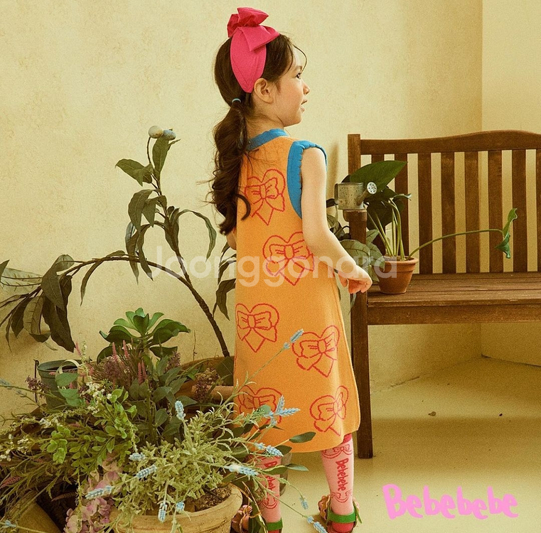 베베베베 리본 니트 원피스 M--2