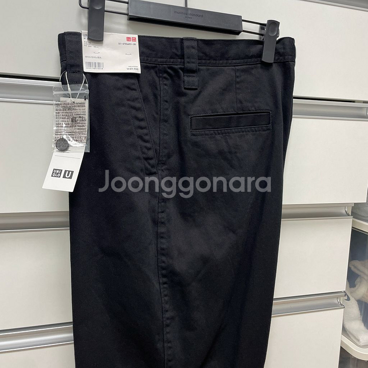 유니클로 와이드핏치노팬츠 블랙(88)--5
