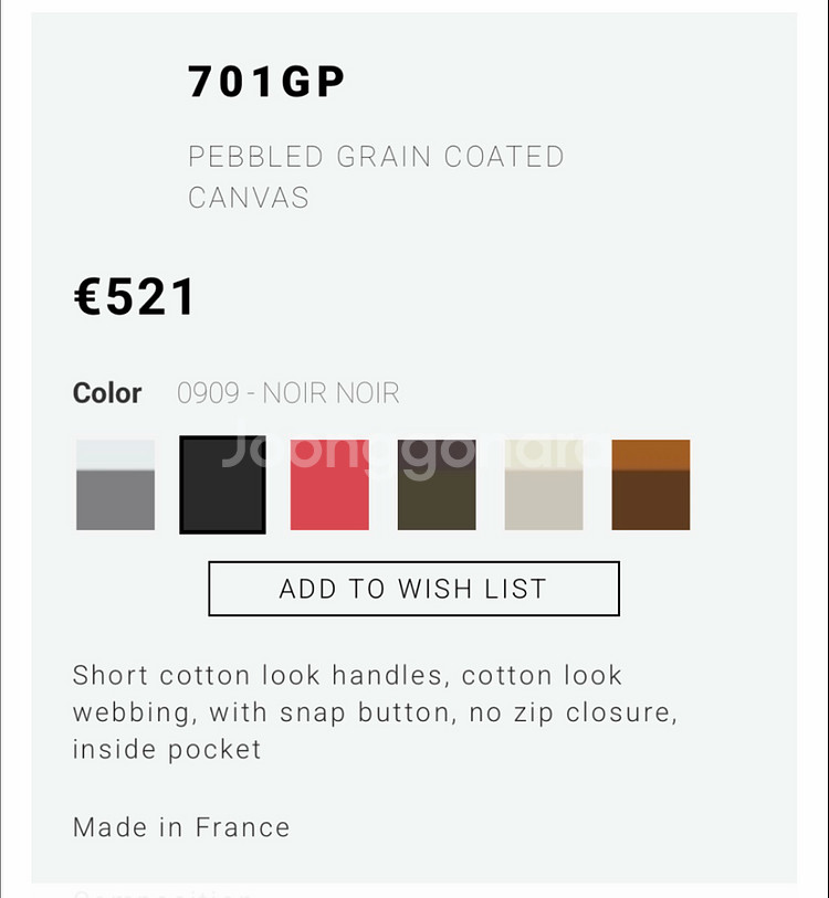 Herve Chapelier 에르베샤플리에 701GP 블랙--1