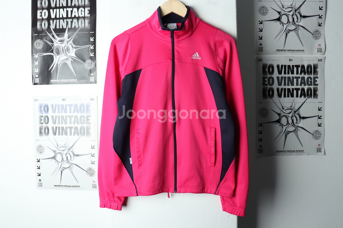 W(M) 아디다스 집업져지 트랙탑 핑크 올드스쿨 딸기--1