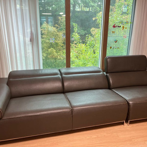 자코모 드렁큰 4인용 가죽 소파