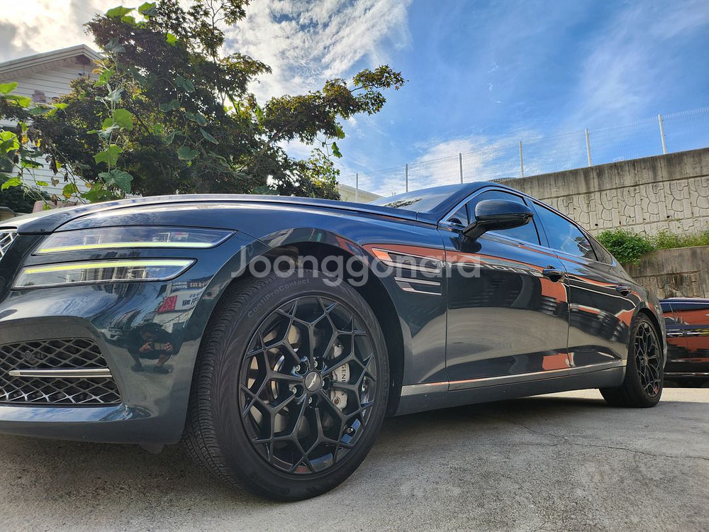 올뉴 제네시스 G80 19인치 녹용휠 블랙휠 순정휠 중고휠 팝니다--0