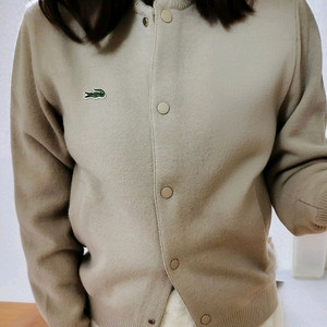 라코스테 베이지 울 가디건