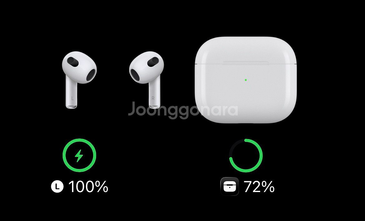 애플 에어팟 3세대 (박스, 8핀 선) R 작동X--4
