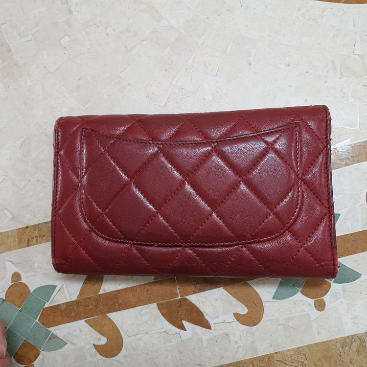 정품 샤넬 램스킨 장지갑--1