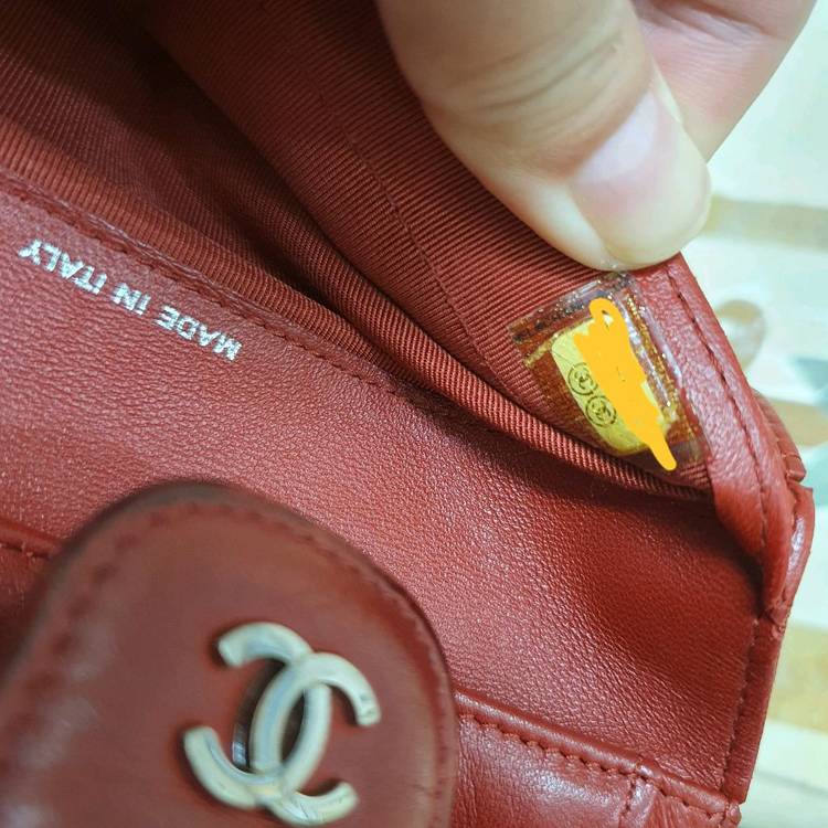 정품 샤넬 램스킨 장지갑--3