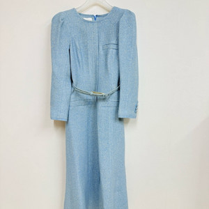 브라이드앤유 하늘색 트위드 원피스 44사이즈