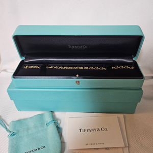 영수증포함)티파니 하드웨어 마이크로 링크 팔찌 옐로우골드