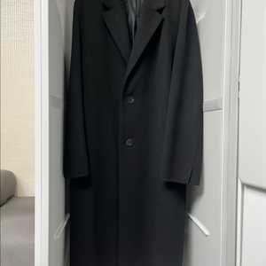 솔리드옴므 블랙 핸드메이드 캐시미어 코트 50사이즈