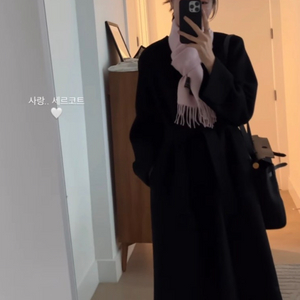 시에 세르 칼라리스 핸드메이드 코트 / 맥시 / 블랙