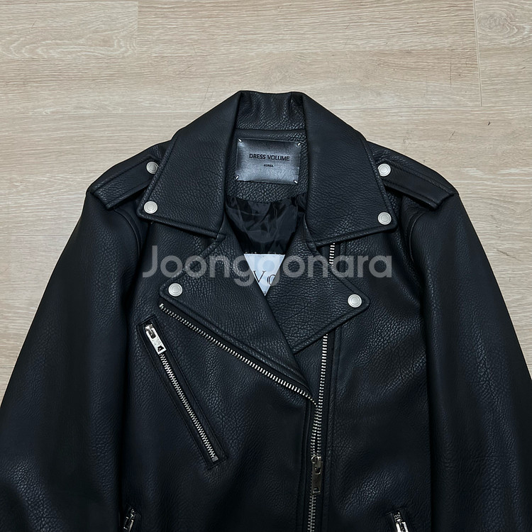 드레스볼륨 싱글 에코 레더 라이더 가죽자켓 [블랙] L/100--1