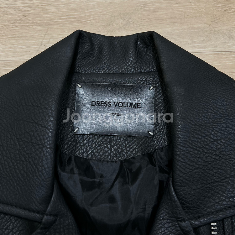 드레스볼륨 싱글 에코 레더 라이더 가죽자켓 [블랙] L/100--3