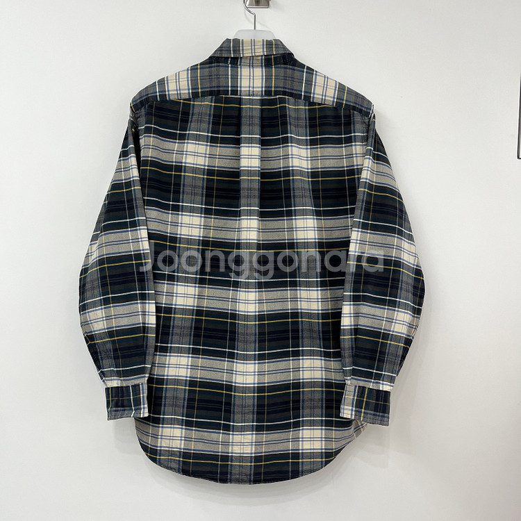 폴로 랄프로렌 90s 그린 브라운 체크 남방 셔츠--2